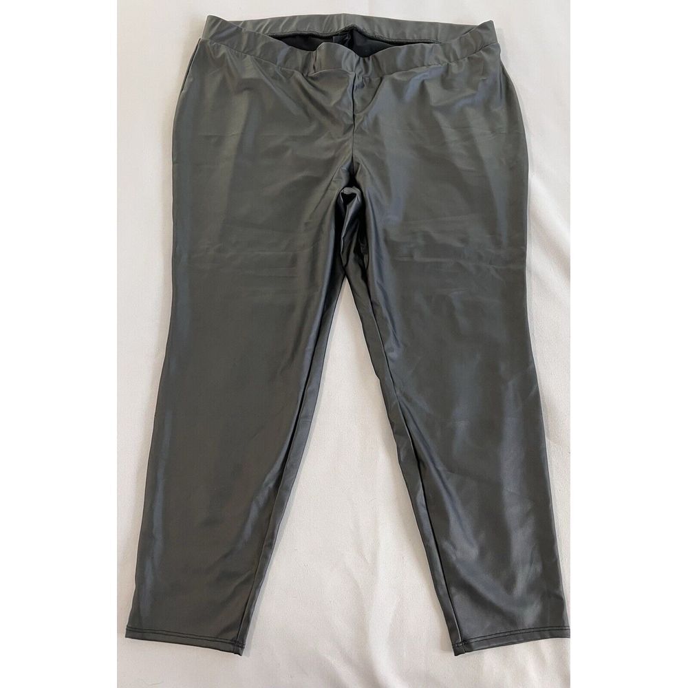 Torrid Faux Leather Pants Womens 4X Black Ankle Biker Pull On‎ Stretch Party